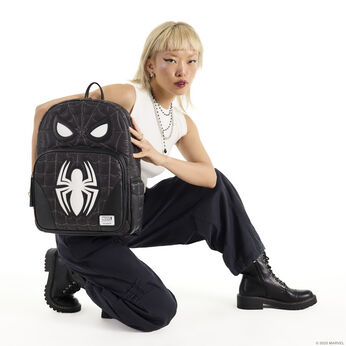 Spider-Man Black & White Suit Cosplay Quilted Full-Size Backpack, Image 2